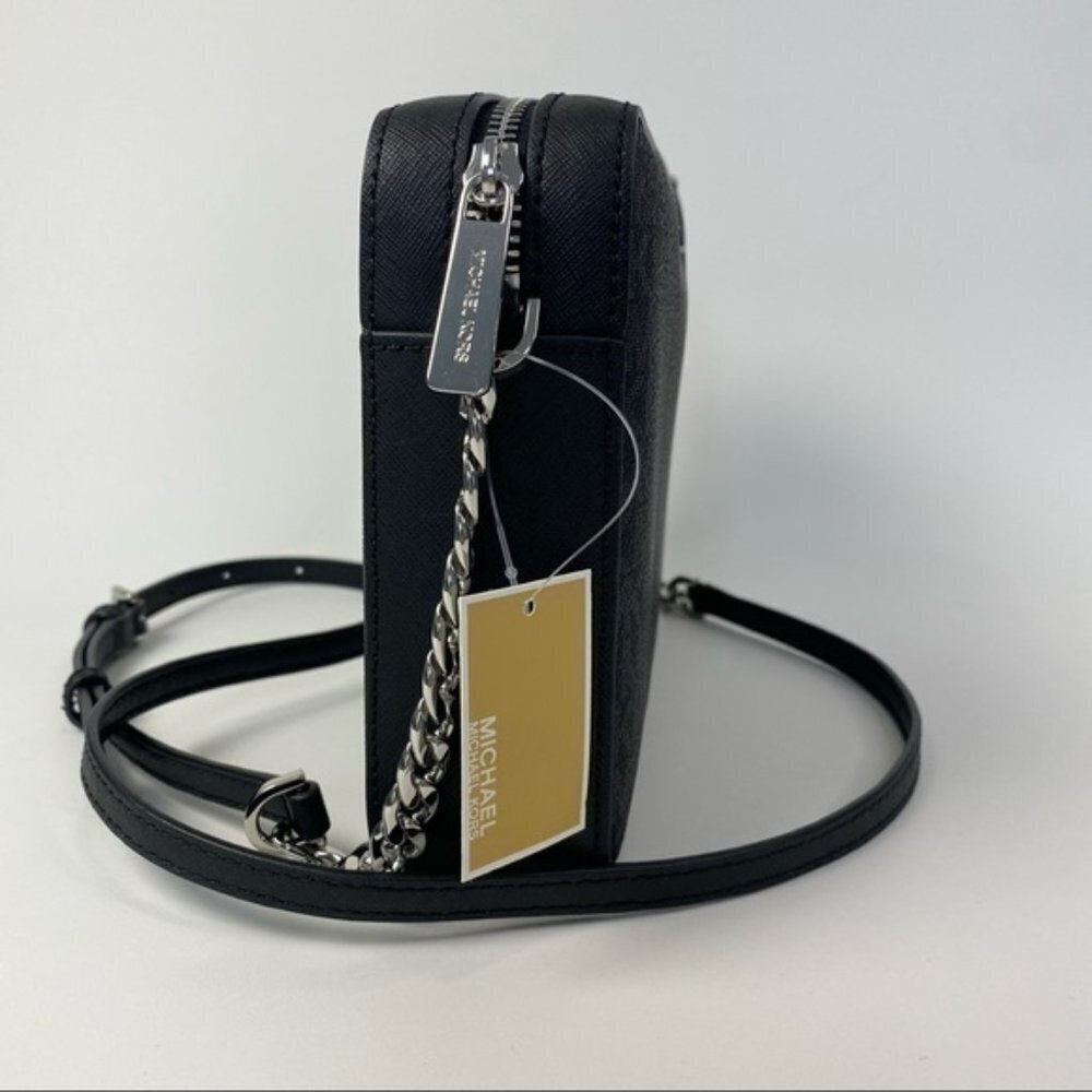 Michael Kors Large Jet set Crossbody Bag in Black Signature MK Print - Picture 7 of 8